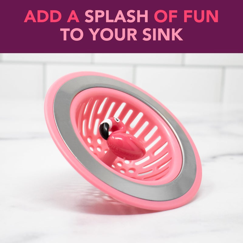 Joie Flamingo Kitchen Sink Strainer Basket, Fits All Standard Sinks, Stainless Steel, Cute Garbage Disposal Drain Cover, 4.5-Inch, Pink Flamingo - Image 3